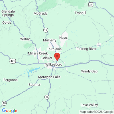 Map to  office in North Wilkesboro, NC
