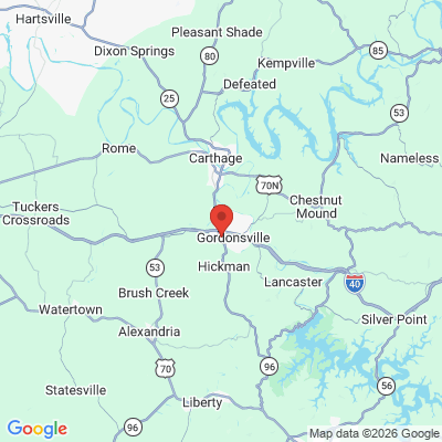 Map to  office in Gordonsville, TN