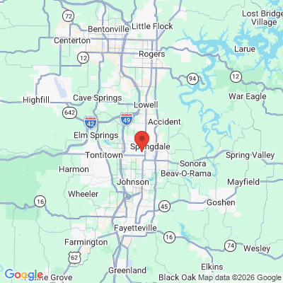 Map to  office in Springdale, AR