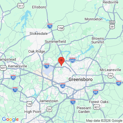 Map to  office in Dental Care Of Greensboro