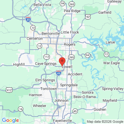 Map to  office in Lowell, AR