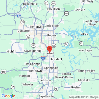 Map to  office in Lowell, AR