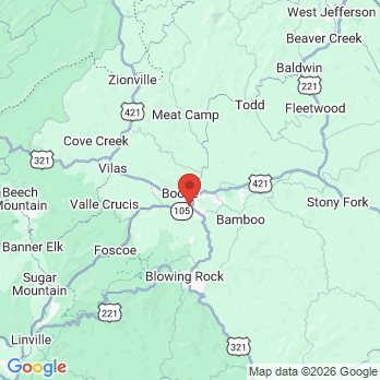 Map to Boone Family Dental office in Boone, NC