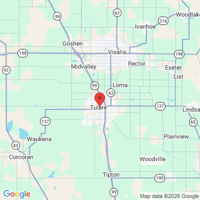 Map to  office in Tulare, CA