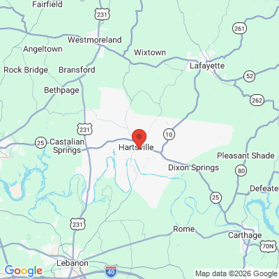 Map to  office in Hartsville, TN
