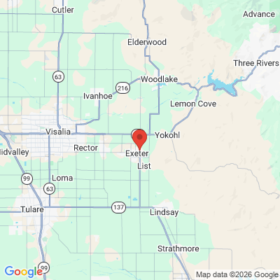Map to  office in Exeter, CA
