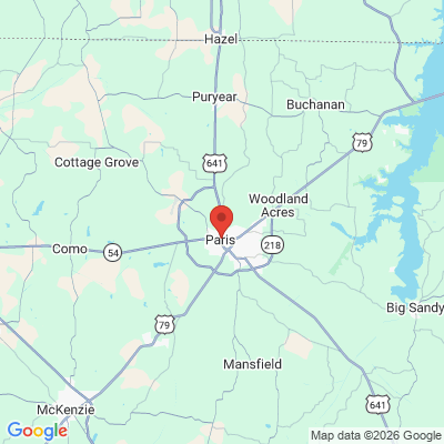 Map to  office in Paris, TN