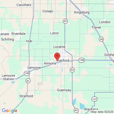 Map to  office in Hanford, CA