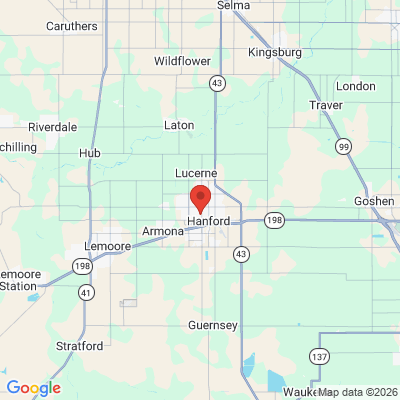 Map to  office in Hanford, CA