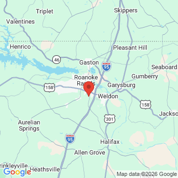 Map to Cross Creek Family Dentistry office in Roanoke Rapids, NC