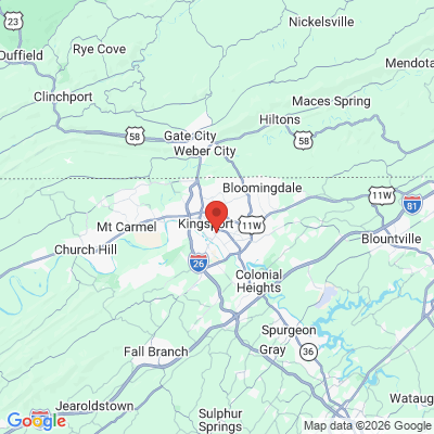 Map to  office in Kingsport, TN