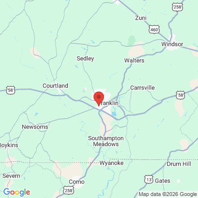 Map to  office in Franklin, VA