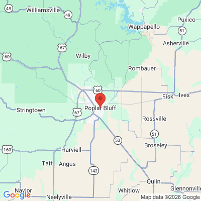 Map to  office in Poplar Bluff, MO