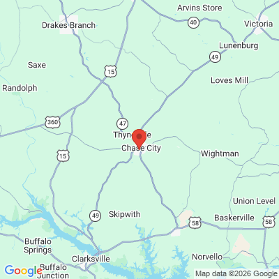 Map to  office in Chase City, VA
