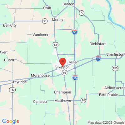 Map to  office in Sikeston, MO
