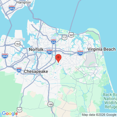 Map to Meader Family Dentistry office in Virginia Beach, VA