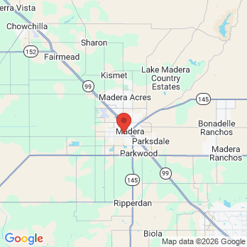 Map to Hispano Dental Care office in Madera, CA