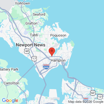 Map to Dr. David L Miller, DDS office in Hampton, VA