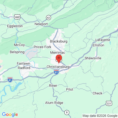 Map to  office in Christiansburg, VA