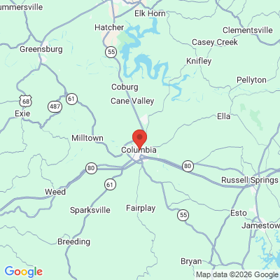 Map to  office in Columbia, KY