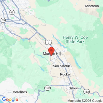 Map to Bay Area Implants & Periodontics office in Morgan Hill, CA