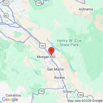 Map to Morgan Hill Dental Studio office in Morgan Hill, CA