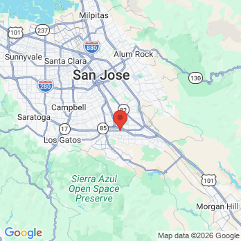 Map to Blossom Hill Dental Center office in San Jose, CA