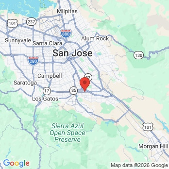 Map to John McCleve DDS office in Los Gatos, CA