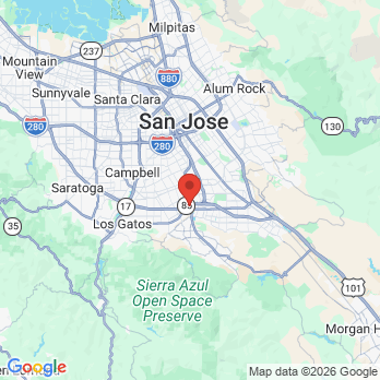 Map to Almaden Plaza Dental Office office in San Jose, CA