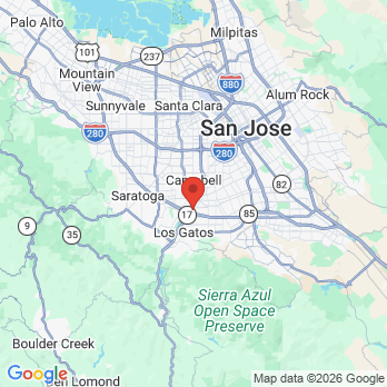Map to Aaron A Santos DDS office in Los Gatos, CA