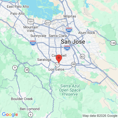 Map to Aaron A Santos DDS office in Los Gatos, CA