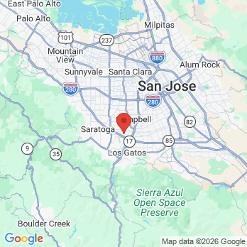 Map to Rahimi Dental Group office in Los Gatos, CA