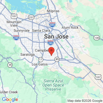Map to Hillsdale Dental Care office in San Jose, CA