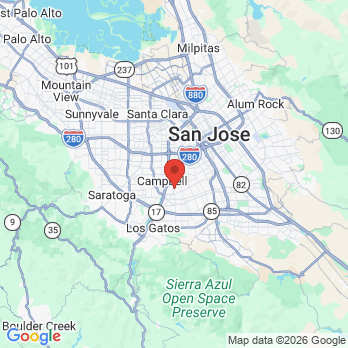 Map to Signature dental office in Campbell, CA