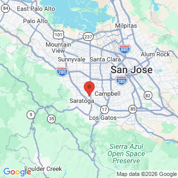 Map to Southbay Kids Dentistry office in Saratoga, CA
