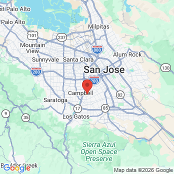 Map to Ueno Center Dental Specialist office in Campbell, CA