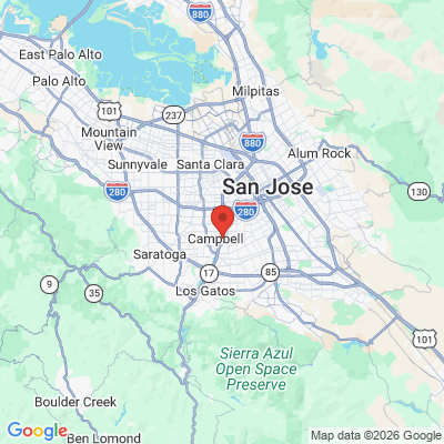 Map to Campbell Dental office in Campbell, CA