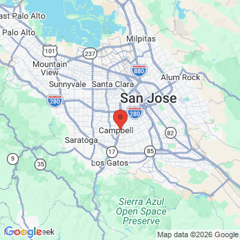 Map to Campbell Dental office in Campbell, CA