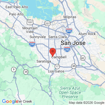 Map to Campbell Dental Care and Aesthetics office in Campbell, CA