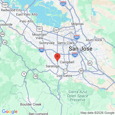 Map to Saratoga Dental - Vernon Miles Lew DDS office in Saratoga, CA