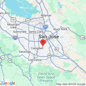 Map to W Dentistry, Dr. Brad A Walker DDS office in San Jose, CA