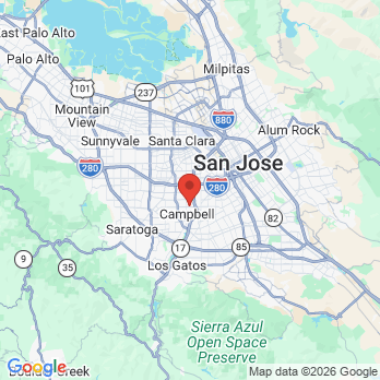 Map to brite dental office in Campbell, CA