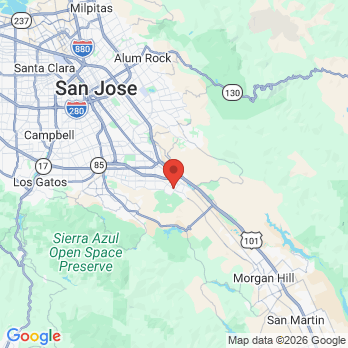 Map to Santa Teresa Dental Center office in San Jose, CA