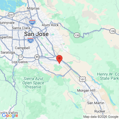 Map to Santa Teresa Dental Center office in San Jose, CA