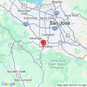 Map to Oak Meadow Dental Center office in Los Gatos, CA