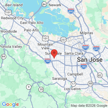 Map to Silicon Valley Dental Associates office in Sunnyvale, CA