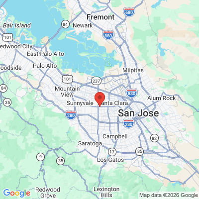 Map to El Camino Dental Care office in Santa Clara, CA