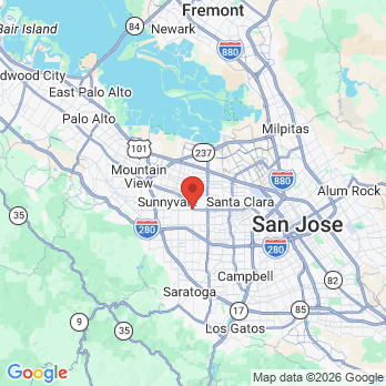 Map to Sunnyvale Smile Style office in Sunnyvale, CA