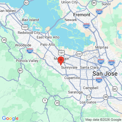 Map to Dr. Eric Chu office in Mountain View, CA