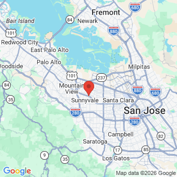 Map to For Your Smile Dental office in Sunnyvale, CA